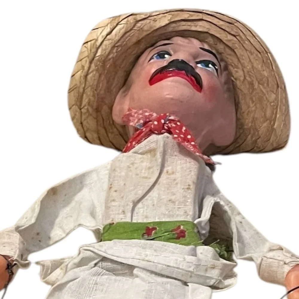 Vintage‎ Marionette Mexican Hand Puppet Doll.